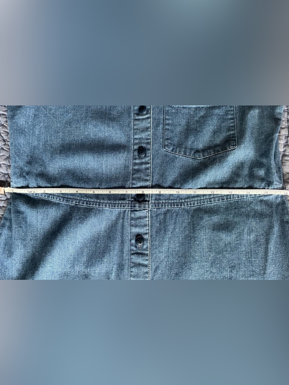 Madewell Blue Denim Waisted Dress Shirtdress with Button-Up Front Size Small - Picture 8 of 13